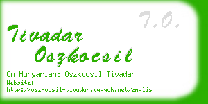 tivadar oszkocsil business card